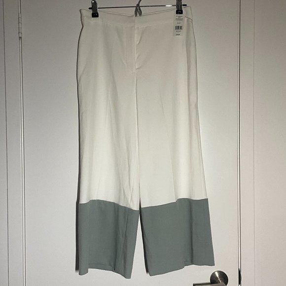 NWT | SFW Colourblock Wide Leg Pants | White & Green | Capris | US 8 | - Picture 4 of 7
